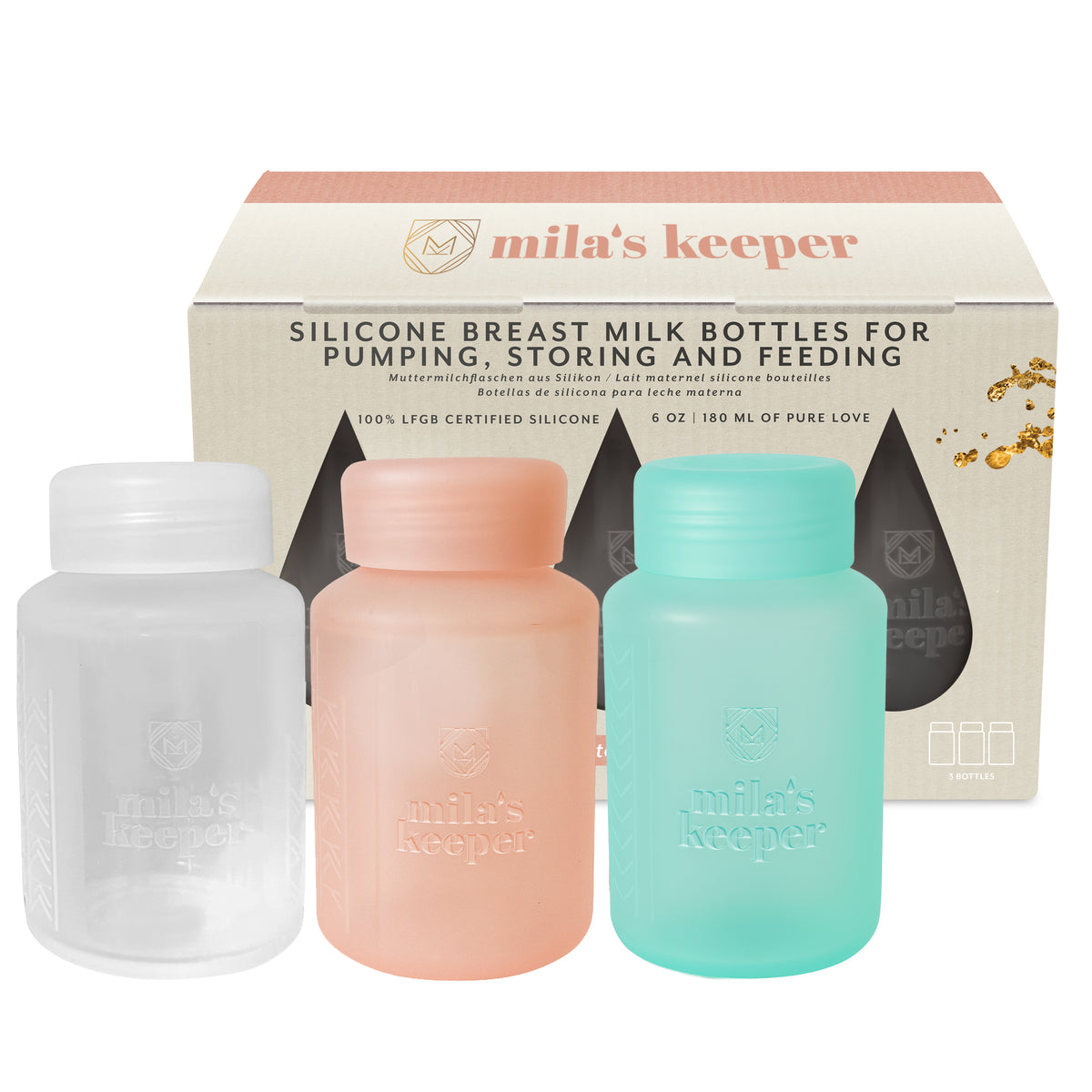 Silicone Breast Milk Storage Bottles