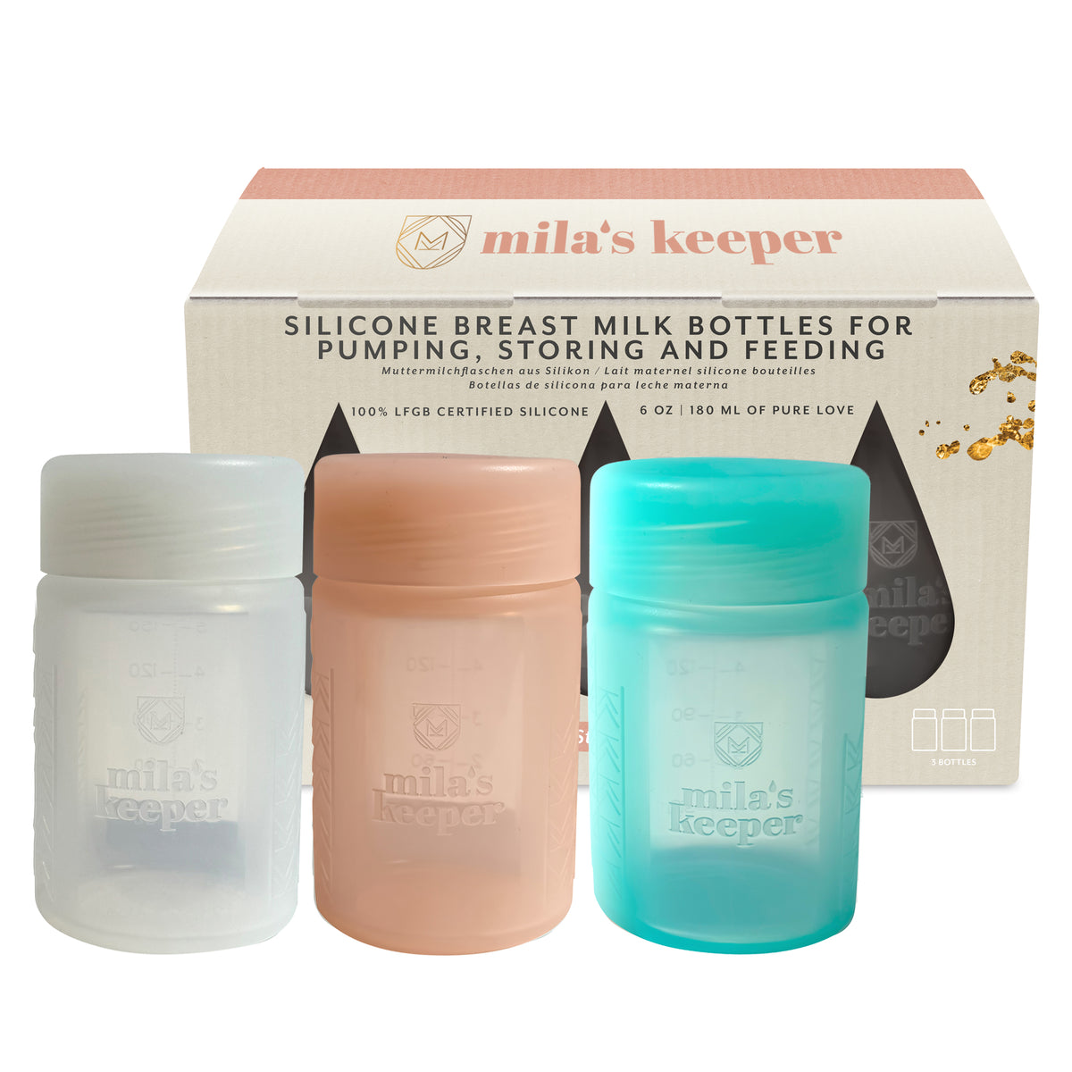 Silicone Breast Milk Storage Bottles
