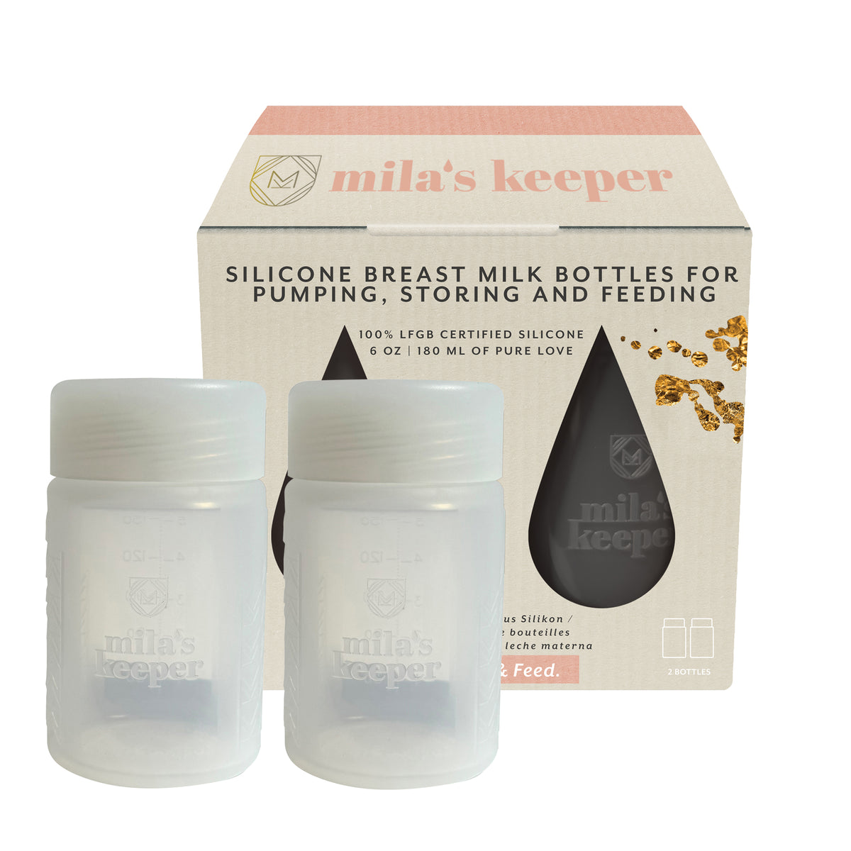 Silicone Breast Milk Storage Bottles