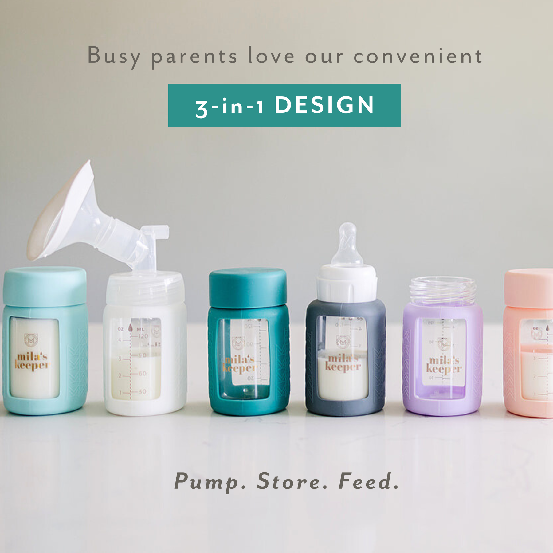 Glass Breast Milk Bottles (Set of 2)