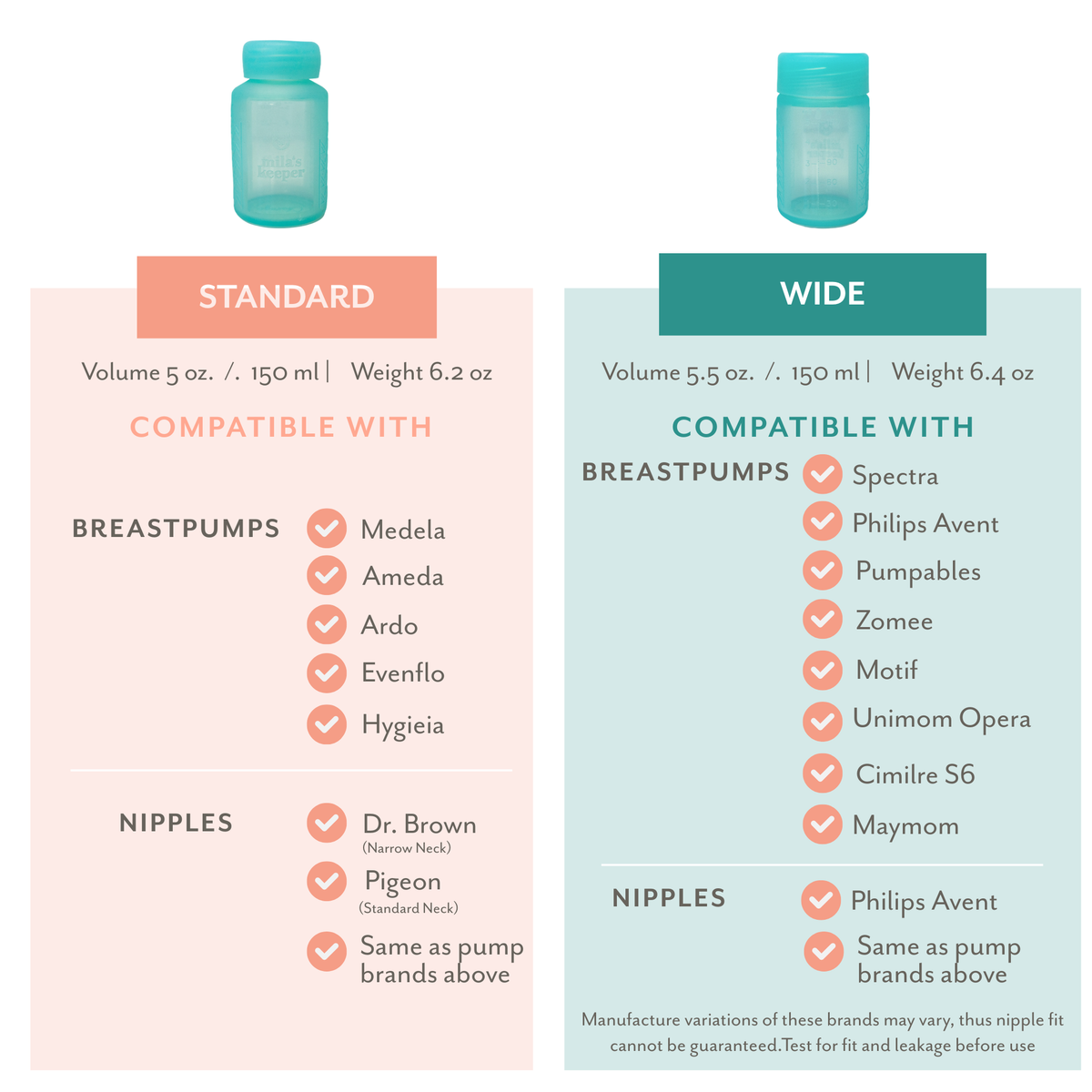 Silicone Breast Milk Storage Bottles