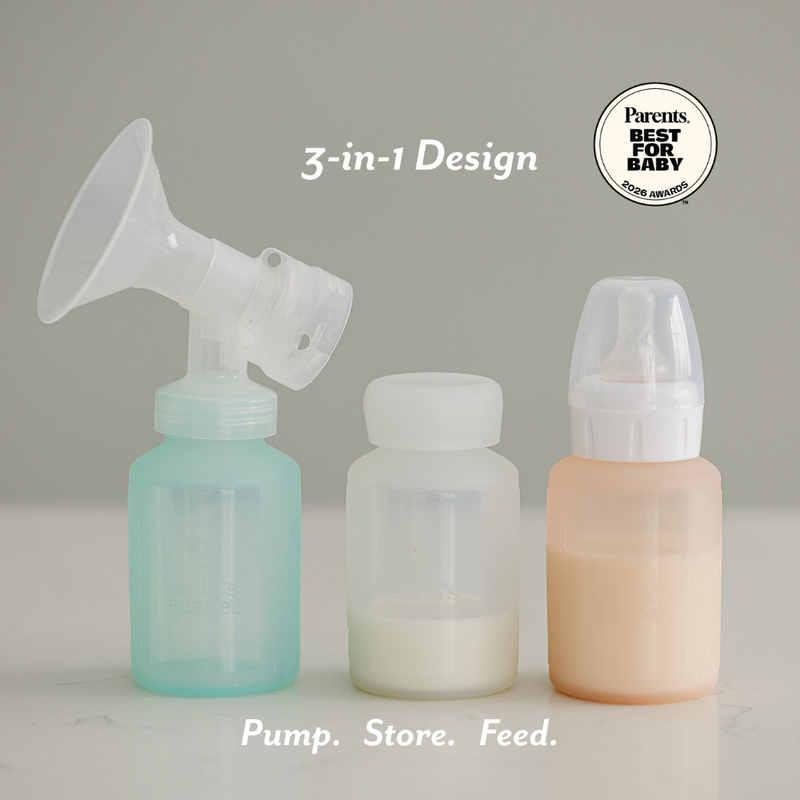 evenflo advanced breast milk collection bottles FSA-Approved Mila's Keeper 3-in-1 Silicone Breast Milk Storage Bottles, 3 Pack Standard / Multi-Color / Set of 3